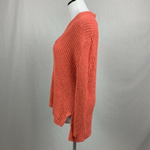 Caslon Nordstrom Coral Ribbed V-neck Sweater - Picture 2 of 6